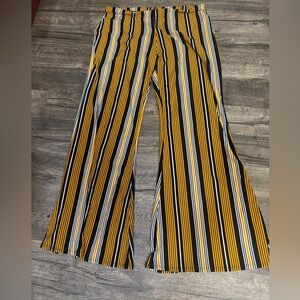 Vibe Sportswear Striped Pants in Yellow, Black, and Gray